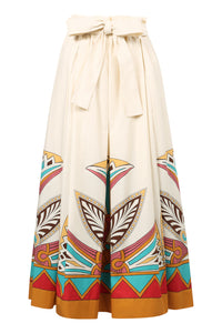 Sardegna printed poplin skirt